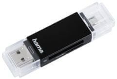 Hama Bralnik pomnilniških kartic Basic USB 2.0/micro USB OTG/ SD/microSD/ črn