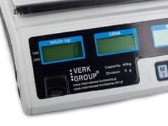 Verkgroup Digitalna inox elektronska tehtnica do 40kg dvostranski LCD bela