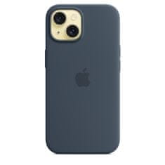 Apple iPhone 15 ovitek, silikonski, z MagSafe, Storm Blue (MT0N3ZM/A)