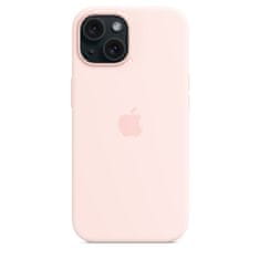 Apple iPhone 15 ovitek, silikonski, z MagSafe, svetlo roza (MT0U3ZM/A)