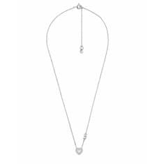 Michael Kors Nežna srebrna ogrlica s cirkoni Pavé Heart MKC1520AN040