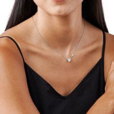 Michael Kors Nežna srebrna ogrlica s cirkoni Pavé Heart MKC1520AN040