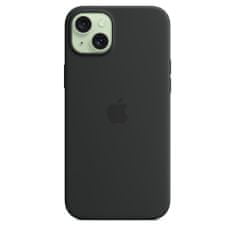 Apple silikonski ovitek za iPhone 15 Plus, z MagSafe, Black