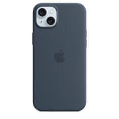 Apple silikonski ovitek za iPhone 15 Plus, z MagSafe, Storm Blue
