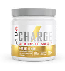 PhD Nutrition Pre-Workout Charge, 300 g prehransko dopolnilo, Limona