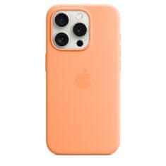 Apple iPhone 15 Pro ovitek, silikonski, z MagSafe, Orange Sorbet (MT1H3ZM/A)
