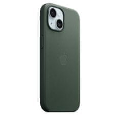 Apple FineWoven ovitek za iPhone 15, z MagSafe, Evergreen