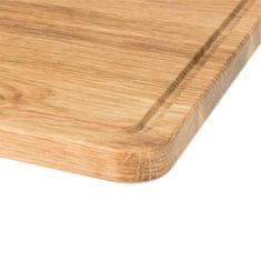 Greatstore Lesena deska za rezanje z žlebom 35x25 - hrast