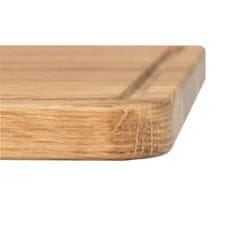 Greatstore Lesena deska za rezanje z žlebom 35x25 - hrast