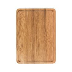Greatstore Lesena deska za rezanje z žlebom 35x25 - hrast