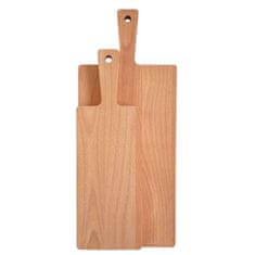 Greatstore Lesena deska za rezanje z ročajem 39,5x13 - bukov les