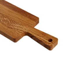 Greatstore Lesena deska za rezanje z ročajem 39,5x13 - hrast