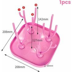 Northix Stojalo za sušenje otroških stekleničk - roza 