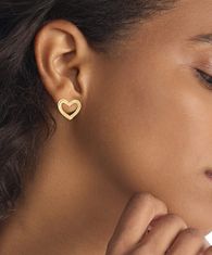 Calvin Klein Čudoviti pozlačeni uhani Minimalist Hearts 35000391