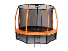 Greatstore Jumpi 374cm/12FT Maxy Comfort Plus oranžni vrtni trampolin z notranjo mrežo