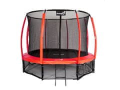 Jumpi 374cm/12FT Maxy Comfort Plus rdeči vrtni trampolin z notranjo mrežo