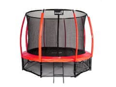 Greatstore Jumpi 374cm/12FT Maxy Comfort Plus rdeči vrtni trampolin z notranjo mrežo