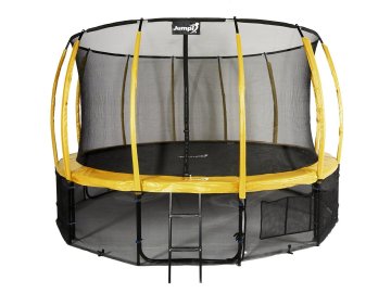 Greatstore Jumpi 435cm/14FT Maxy Comfort Plus Rumeni vrtni trampolin z notranjo mrežo
