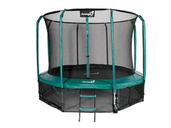 Greatstore Jumpi 374cm/12FT Maxy Comfort zeleni vrtni trampolin z notranjo mrežo