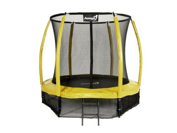 Greatstore Jumpi 252cm/8FT Maxy Comfort Plus Rumeni vrtni trampolin z notranjo mrežo
