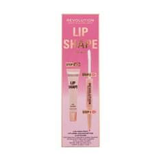 Makeup Revolution Lip Shape Odtenek pink nude Set glos za ustnice Lip Shape Lip Gloss 9 ml + črtalo za ustnice in fiksator šminke 2 In 1 Lip Liner & Colour Setter 1,7 ml