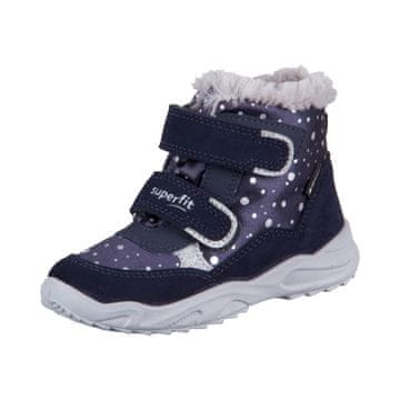 Superfit Čevlji vijolična Glacier Blau Textil Velour