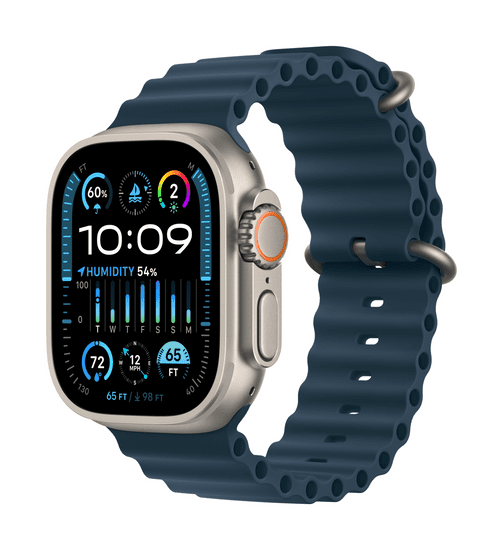 Apple Watch Ultra 2 GPS+Cellular pametna ura, 49 mm, ohišje Titanium, pašček Blue Ocean (MREG3BS/A)