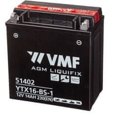 VMF 51493 akumulator za motor YTX16-BS • 12V 14Ah • DXŠXV: 150x87x161 • CCA 230 A