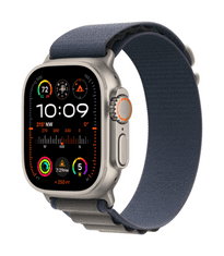 Apple Watch Ultra 2 GPS+Cellular pametna ura, 49 mm, ohišje Titanium, pašček Blue Alpine Loop Large (MREQ3BS/A)
