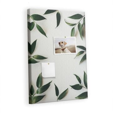 tulup.si Plutovinasta tabla Okvir zelenih listov Lesene zatiči