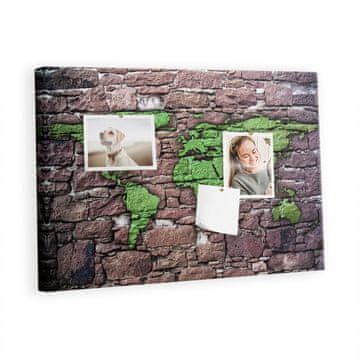 tulup.si Plošča iz plute Zemljevid stene Barvne zatiči