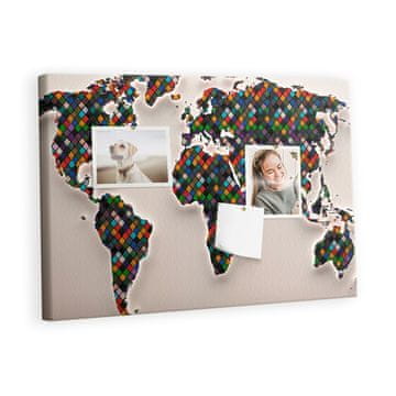 tulup.si Plošča iz plute Zemljevid abstrakcije Lesene zatiči