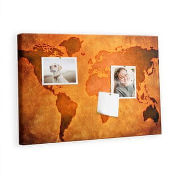 tulup.si Plošča iz plute Velik zemljevid sveta Kovinski zatiči