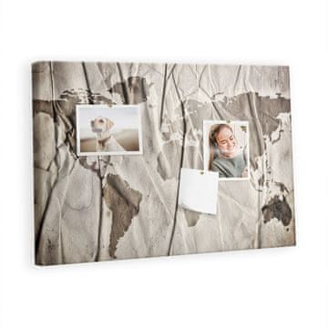 tulup.si Plošča iz plute Vzorec zemljevida sveta Lesene zatiči