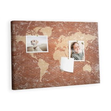 tulup.si Plošča iz plute Opečni zemljevid Barvne zatiči