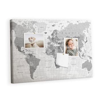 tulup.si Plošča iz plute Zemljevid sveta Barvne zatiči