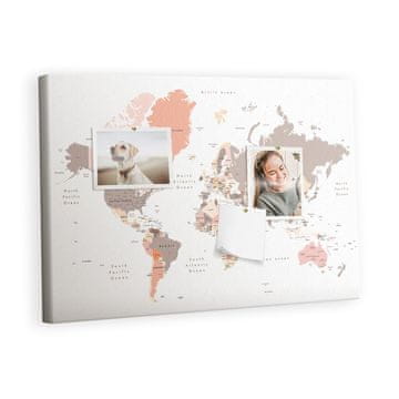 tulup.si Plutovinasta tabla Podroben zemljevid sveta Barvne zatiči