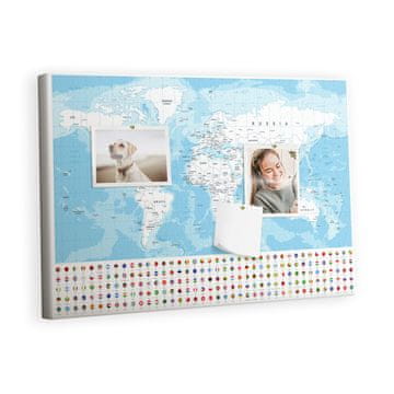 tulup.si Plošča iz plute Ilustracija zemljevida Kovinski zatiči