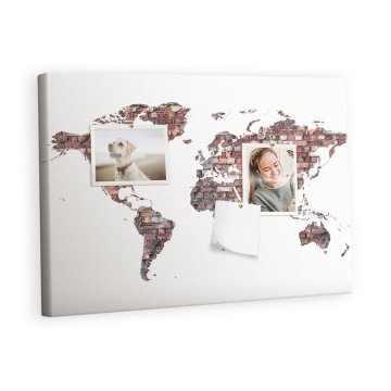 tulup.si Slika na pluti Opečni zemljevid sveta Lesene zatiči