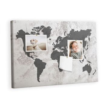 tulup.si Plošča iz plute Svetovni zemljevid beton Kovinski zatiči