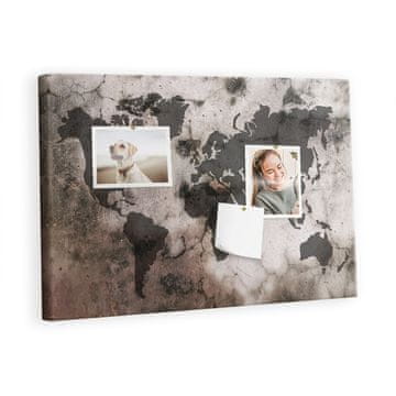 tulup.si Plošča iz plute Svetovni zemljevid beton Kovinski zatiči