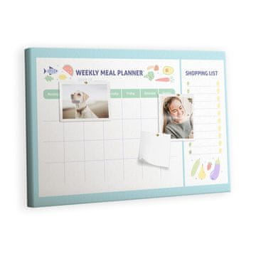 tulup.si Plošča iz plute Načrtovalec obrokov Barvne zatiči