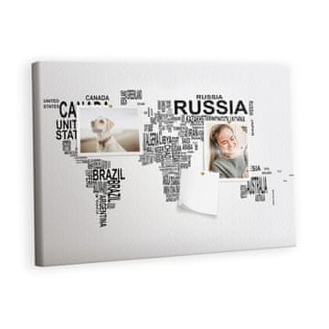 tulup.si Plošča iz plute Zemljevid črk Kovinski zatiči