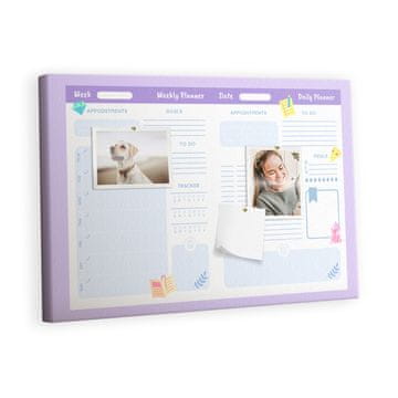 tulup.si Plošča iz plute Roza letni načrtovalec Kovinski zatiči