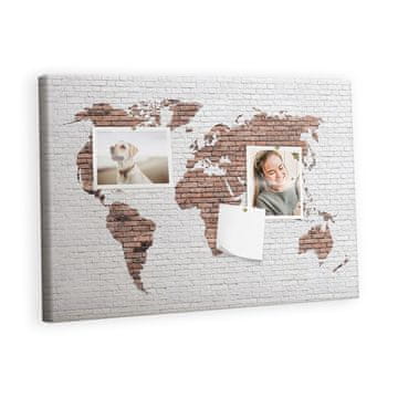 tulup.si Plošča iz plute Opečni zemljevid sveta Lesene zatiči