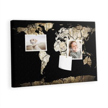 tulup.si Plošča iz plute Suhi razpokan zemljevid Kovinski zatiči