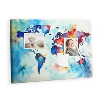 tulup.si Plošča iz plute Pobarvan zemljevid Barvne zatiči