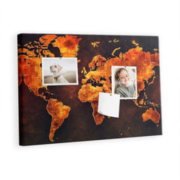 tulup.si Plošča iz plute Zemljevid sveta Barvne zatiči