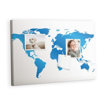 tulup.si Plošča iz plute Zemljevid sveta Kovinski zatiči