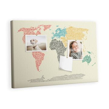 tulup.si Plošča iz plute Zemljevid črk Kovinski zatiči